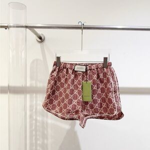 Authentic Gucci Women's Maroon Patterned Athletic Shorts
